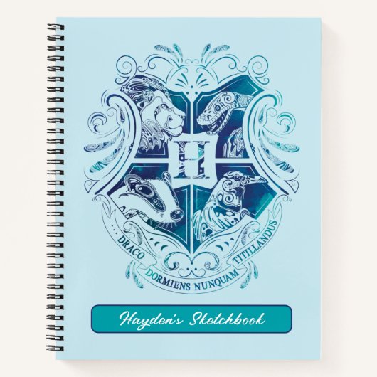 Harry Potter | Aguamenti HOGWARTS™ Wappen Zeichnen Notizblock (Vorderseite)