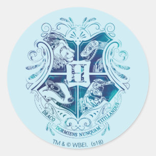 Harry Potter   Aguamenti WAPPEN VON HOGWARTS™ Runder Aufkleber