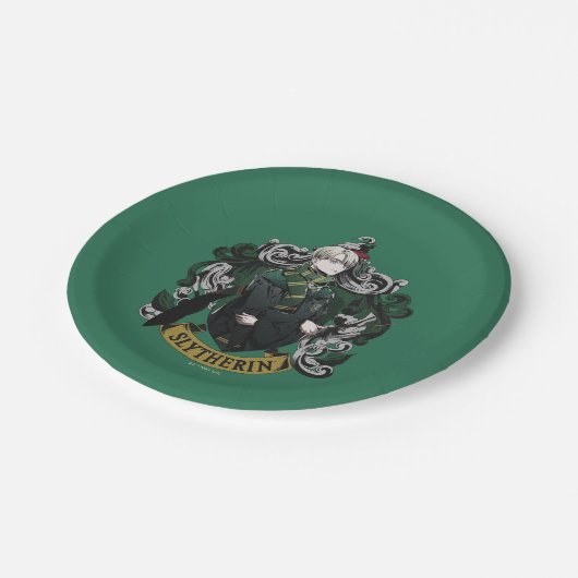 HARRY POTTER™ | Anime Draco Malfoy House Crest Pappteller (Schrägansicht)