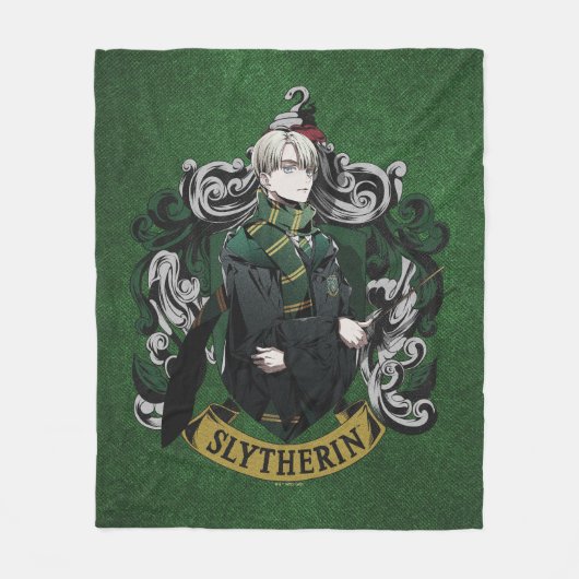HARRY POTTER™ | Anime Draco Malfoy House Wappen Fleecedecke (Vorderseite)