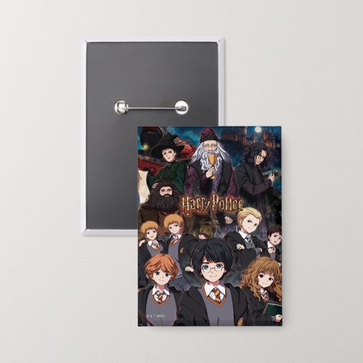 HARRY POTTER™ Anime Ensemble Scene Button (Vorderseite/Rückseite)