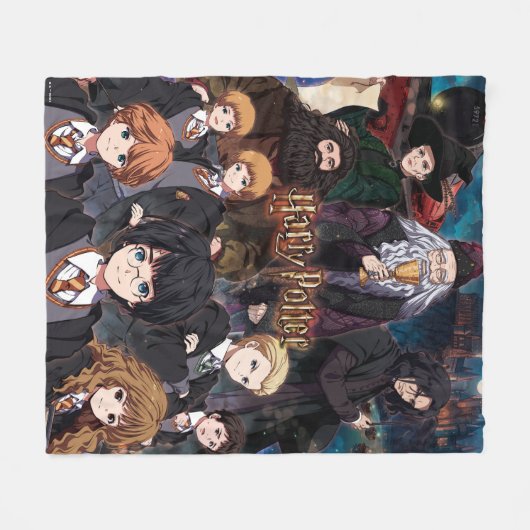 HARRY POTTER™ Anime Ensemble Scene Fleecedecke (Vorderseite (Horizontal))