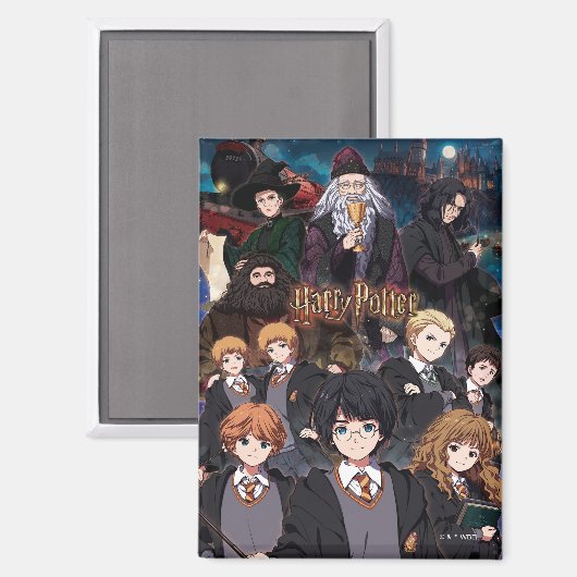 HARRY POTTER™ Anime Ensemble Scene Magnet (Vorderseite/Rückseite)