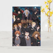 HARRY POTTER™ Anime-Ensemble-Szene Karte (Gelbe Blume)