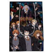 HARRY POTTER™ Anime-Ensemble-Szene Mittlere Geschenktüte (Rückseite)