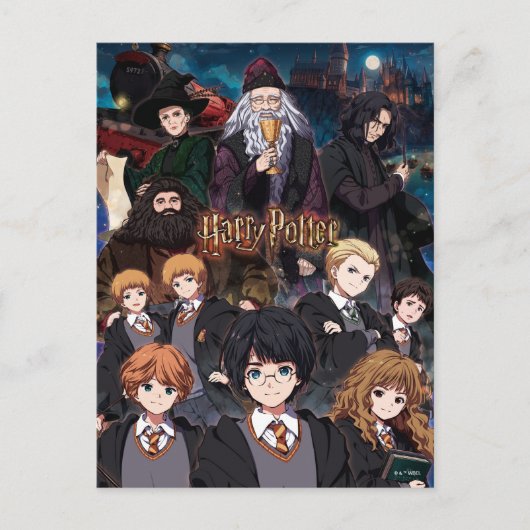 HARRY POTTER™ Anime Ensemble Szene Postkarte (Vorderseite)