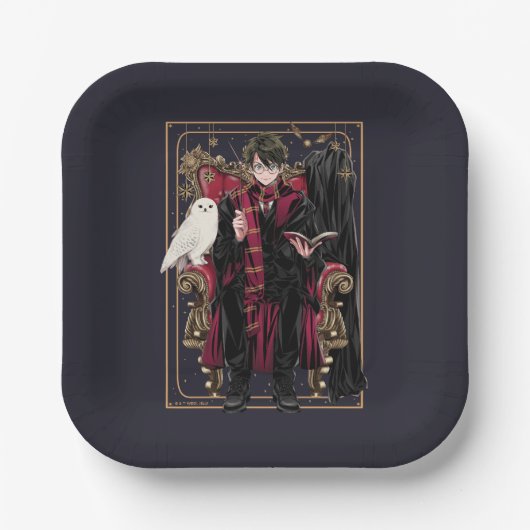 HARRY POTTER™ | Anime HARRY POTTER™-Sitze Pappteller (Vorderseite)