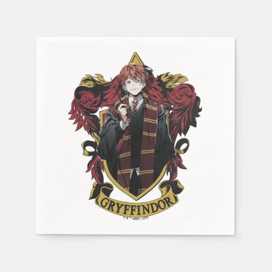 HARRY POTTER™ | Anime Ron Weasley Haus-Wappen Serviette (Vorderseite)