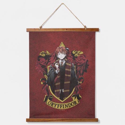 HARRY POTTER™ | Anime Ron Weasley House Crest Wandteppich Mit Holzrahmen (Vorderseite)