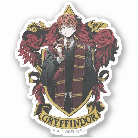 HARRY POTTER™ | Anime Ron Weasley House Wappen Aufkleber (Vorderseite)