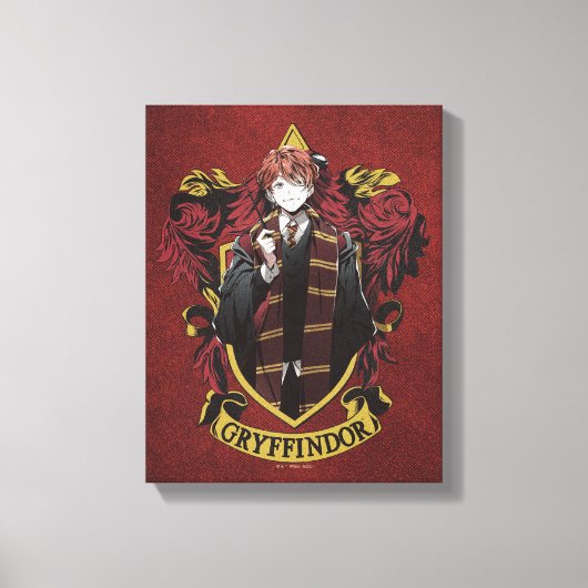 HARRY POTTER™ | Anime Ron Weasley House Wappen Leinwanddruck (Vorderseite)