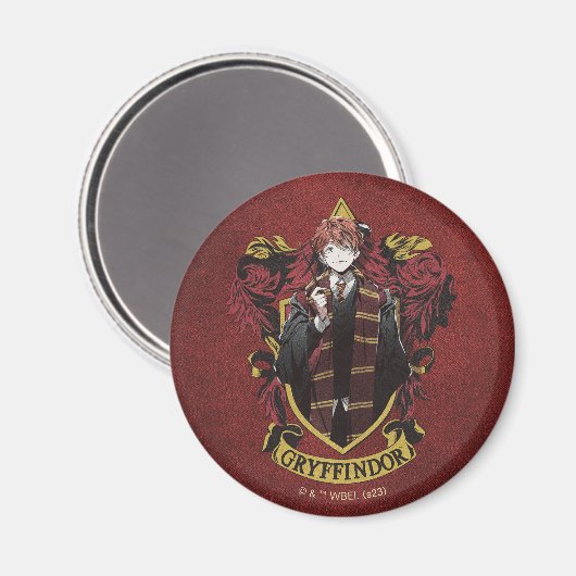 HARRY POTTER™ | Anime Ron Weasley House Wappen Magnet (Vorderseite/Rückseite)