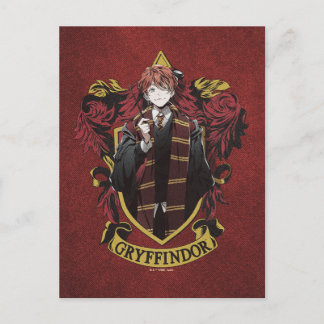 HARRY POTTER™ | Anime Ron Weasley House Wappen Postkarte