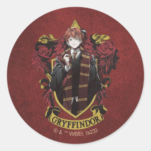 HARRY POTTER™ Anime Ron Weasley House Wappen Runder Aufkleber