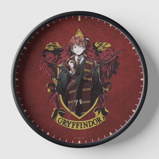 HARRY POTTER™ | Anime Ron Weasley House Wappen Uhr (Vorderseite)