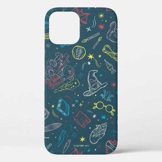 HARRY POTTER™ Artefakte Linienkunst-Muster Case-Mate iPhone Hülle (Rückseite)
