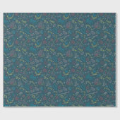 HARRY POTTER™ Artefakte Linienkunst Muster Geschenkpapier (Flach)