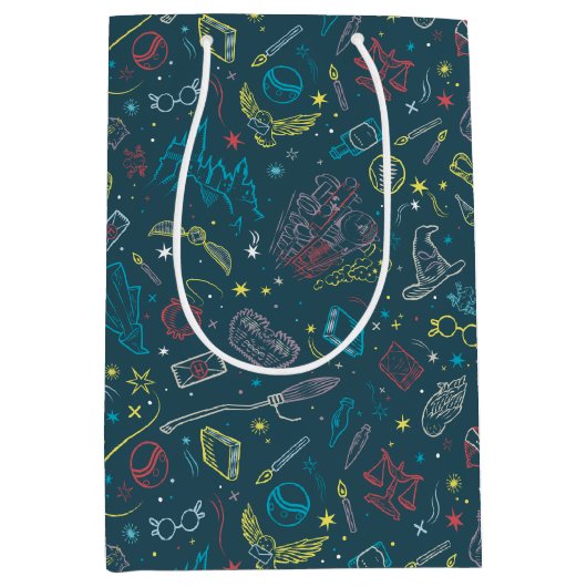HARRY POTTER™ Artifacts Line Art Pattern Mittlere Geschenktüte (Vorderseite)