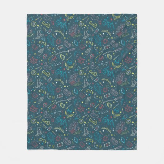 HARRY POTTER™ Artifakt Line Art Muster Fleecedecke (Vorderseite)