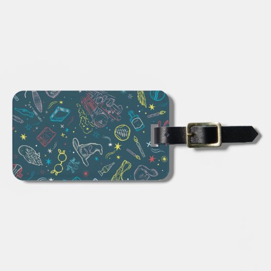 HARRY POTTER™ Artifakt Line Art Muster Gepäckanhänger (Vorderseite horizontal)