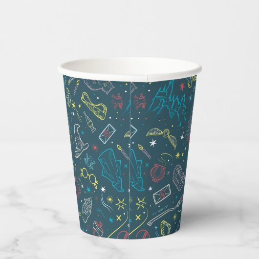 HARRY POTTER™ Artifakt Line Art Muster Pappbecher (Rechts)