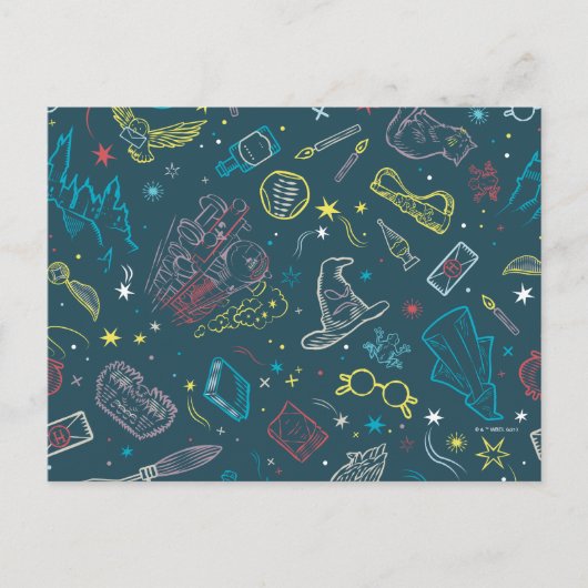 HARRY POTTER™ Artifakt Line Art Muster Postkarte (Vorderseite)