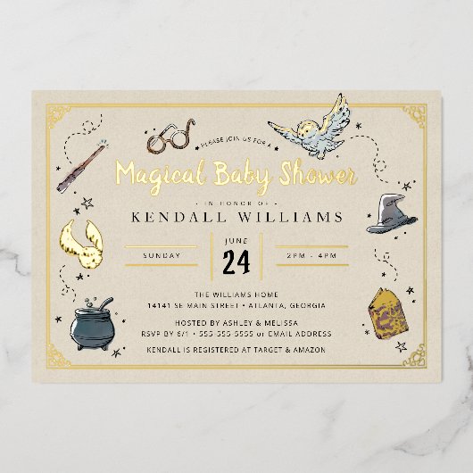 Harry Potter Baby Shower Einladung (Vorderseite)