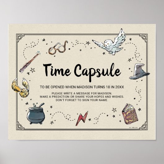 HARRY POTTER™ Baby-Shower-Zeitkapsel-Schild Poster (Vorne)
