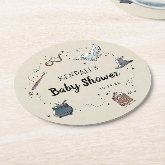 HARRY POTTER™ Babydusche Runder Pappuntersetzer (Angewinkelt)
