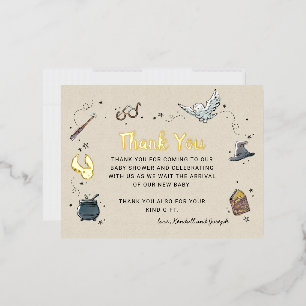Harry Potter   Babyparty-Dankeschön Folie Einladungspostkarte