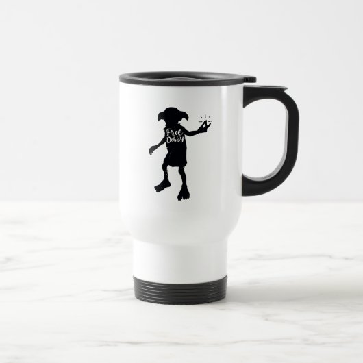 Harry Potter | "Befreie Dobby" Silhouetten-Typogra Reisebecher (Rechts)