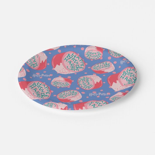 HARRY POTTER™ Birthday Cake Pattern Pappteller (Schrägansicht)