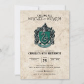 Harry Potter Birthday | Einladung von Slytherin (Vorderseite)