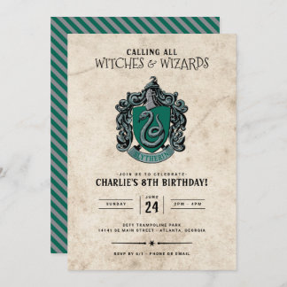 Harry Potter Birthday | Einladung von Slytherin