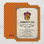 Harry Potter Birthday | Gryffindor Einladung (Vorne/Hinten)