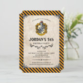 Harry Potter Birthday | Hufflepuff Einladung (Stehend Vorderseite)