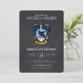 Harry Potter Birthday | Ravenclaw Chalkboard Einladung (Stehend Vorderseite)