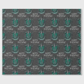 Harry Potter Birthday | Slytherin Chalkboard Geschenkpapier (Flach)