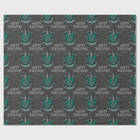 Harry Potter Birthday | Slytherin Chalkboard Geschenkpapier (Flach)