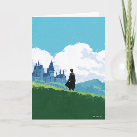 HARRY POTTER™ Blick auf das Schloss HOGWARTS™ Karte (Vorderseite)