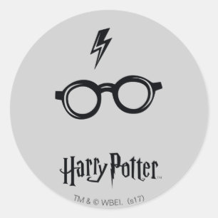 Harry Potter   Blitzspur und Brille Runder Aufkleber