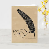 Harry Potter | Brille und Federhalter Karte (Gelbe Blume)