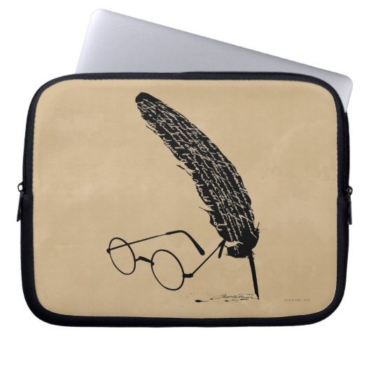 Harry Potter | Brille und Federhalter Laptopschutzhülle (Vorderseite)