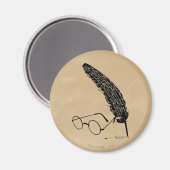 Harry Potter | Brille und Federhalter Magnet (Vorderseite/Rückseite)