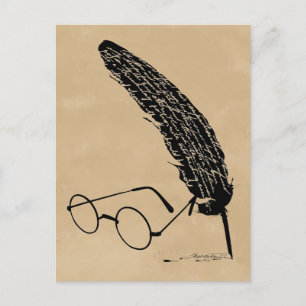 Harry Potter   Brille und Federhalter Postkarte