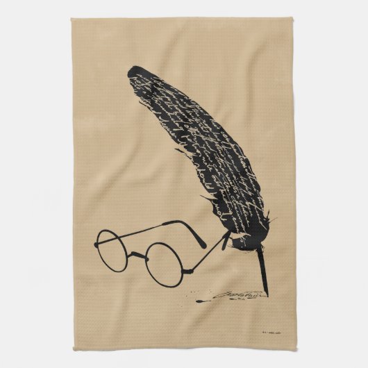 Harry Potter | Brille und Federkiel Geschirrtuch (Vertikal)