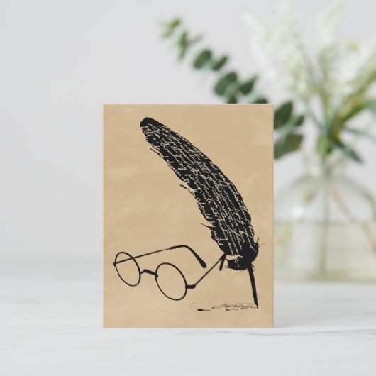 Harry Potter | Brille und Quill Postkarte (Stehend Vorderseite)