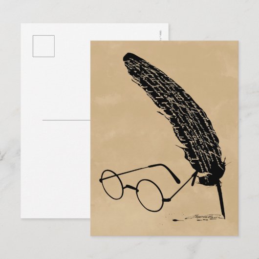 Harry Potter | Brille und Quill Postkarte (Vorne/Hinten)