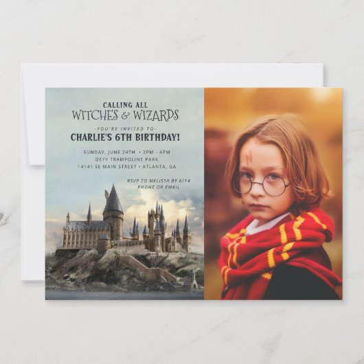 Harry Potter | Burg Hogwarts Geburtstag - Foto Einladung (Vorderseite)