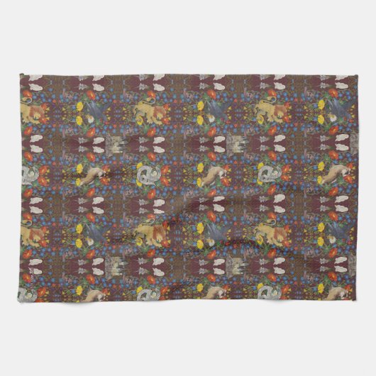 HARRY POTTER™ | Burgundy Watercolor Icon Muster Geschirrtuch (Horizontal)